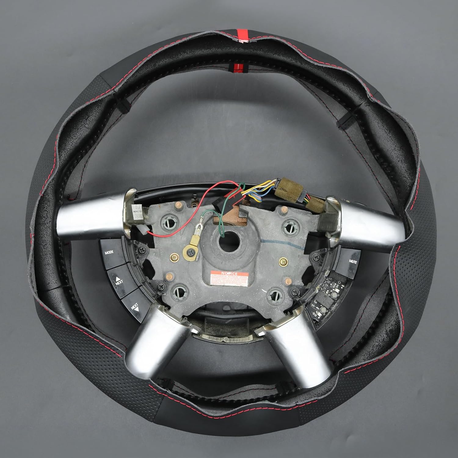 MEWANT DIY Stitched Steering Wheel Cover Wrap for Holden Commodore SV6 2004-2007 Steering Wheel Accessories for Holden Commodore SV6(with Bulges)