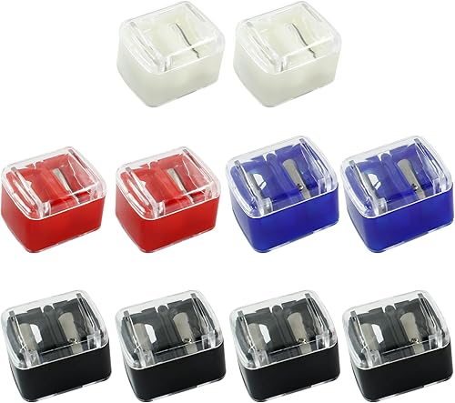 Miniatura 6 de Cinonyce - Paquete de 10 sacapuntas de doble lápiz, herramienta esencial fácil de limpiar para afilar todo tipo de lápices, vegano y libre de