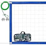 Professional Volleyball Net Outdoor with Aircraft Steel Cable, Heavy Duty VolleyballNet for Backyard, 32x3FT Portable Volleyball Nets for Pool Schoolyard Beach, Badminton/Pro VolleyballNets Set