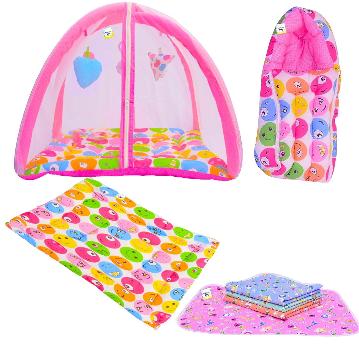 Baby Bed New Born Baby Bedding Set | Baby Carry Bag | Play Gym | Carry Bag | Baby Bed | Mattress |Mosquito Net | Sheets (0-6 Months) (4PCS Set)