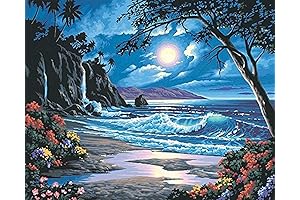 Moonlit Paradise: A Paint-by-Numbers Escape to Serenity