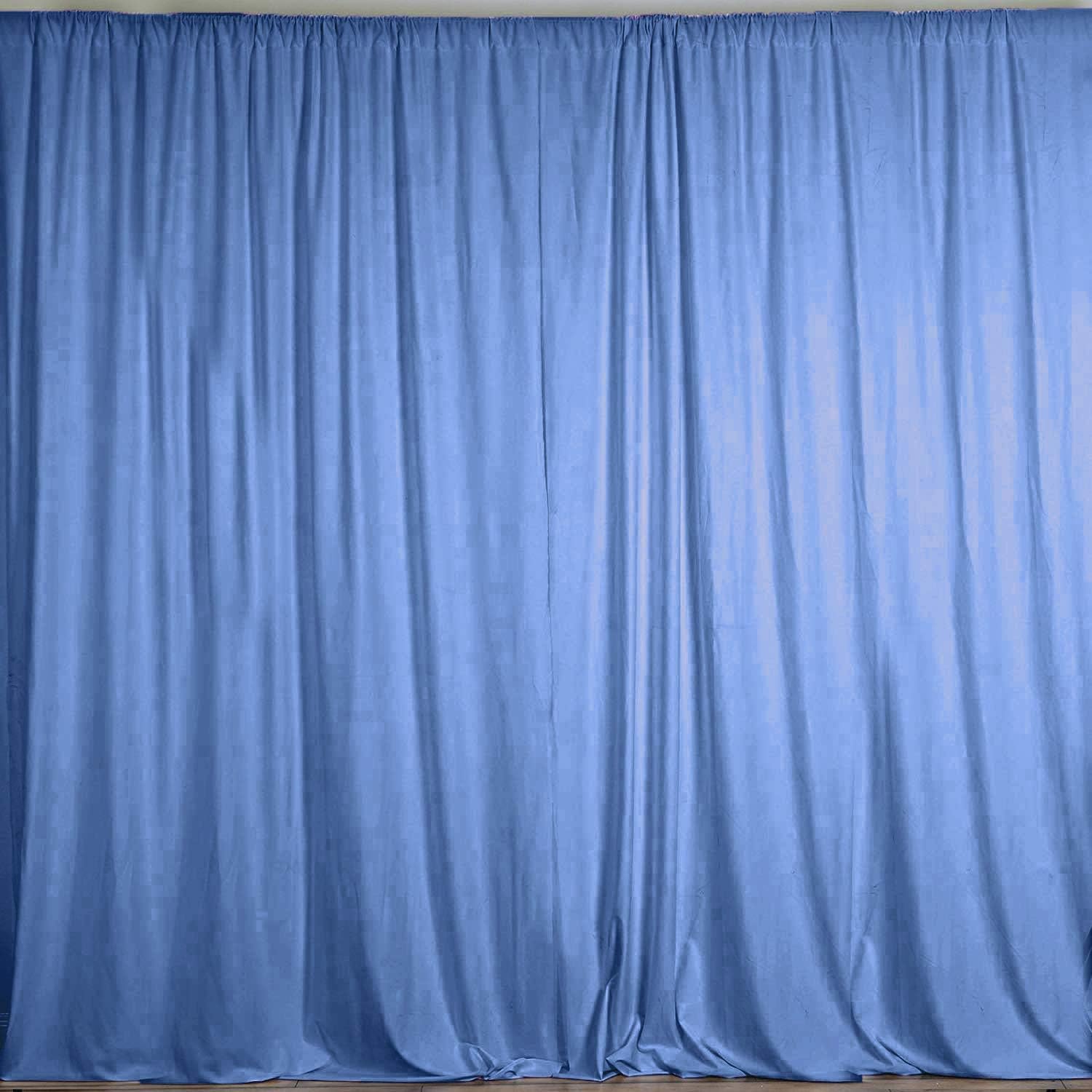 lovemyfabric 100% Polyester Window Curtain/Stage Backdrop Curtain/Photography Backdrop 58" Inch X 108" Inch (2, Light Blue)