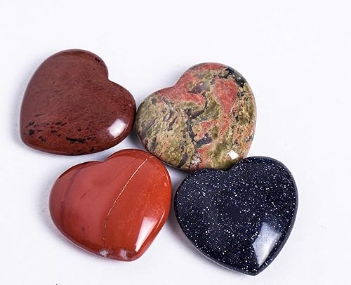 Miniatura 3 de JIC Gem 6 piezas de piedra de cristal curativa con forma de corazón de selenita blanca marroquí. (1.5-2 pulgadas)