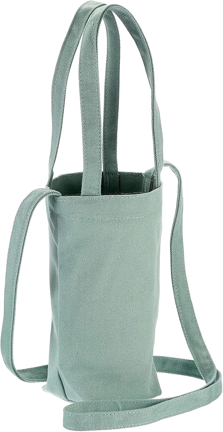 Portatile Bottiglia di Acqua Borsa Portabottiglie Outdoor Tela Porta Bottiglia di Acqua Da Viaggio Portabottiglie di Acqua Facile Trasporto, Verde pisello