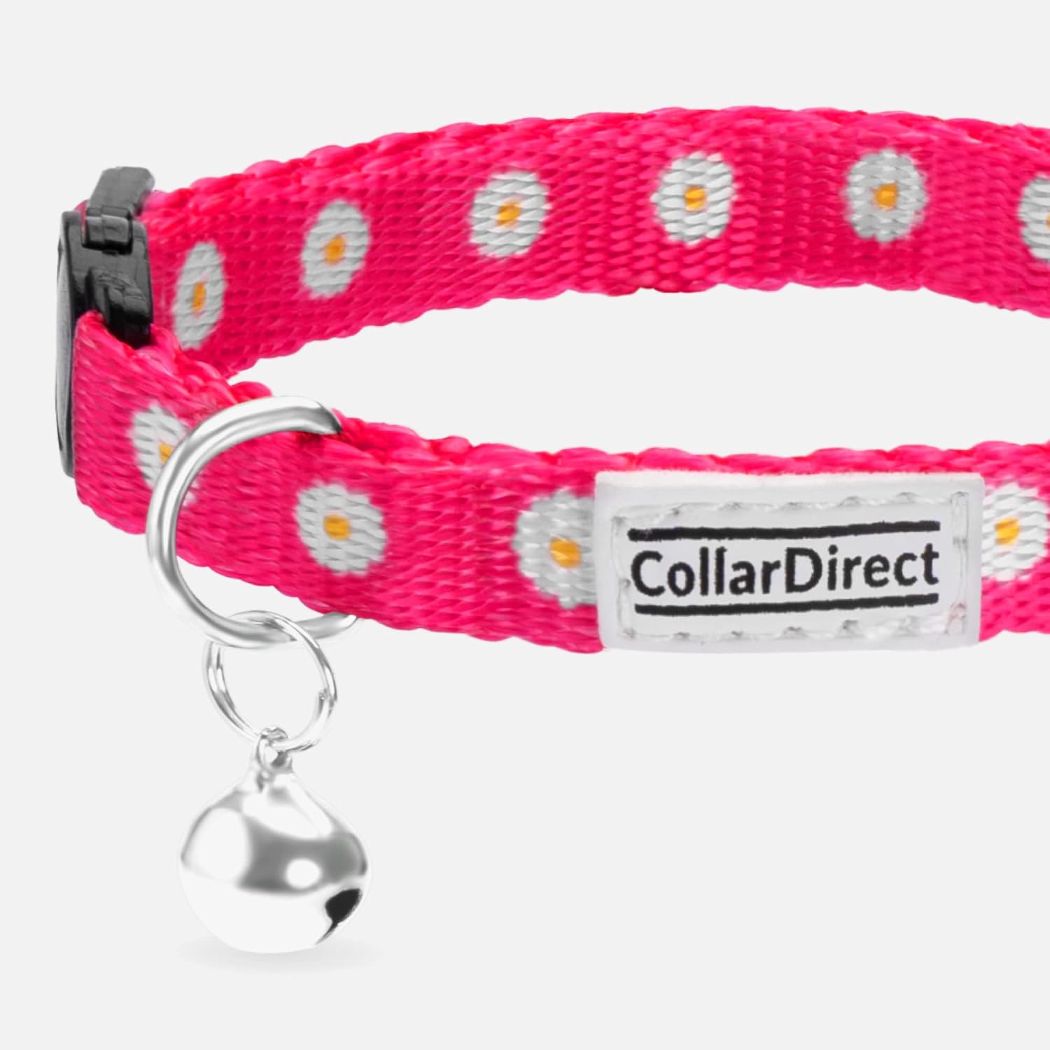 CollarDirect Cat Collar with Bell Floral Pattern 2 Pack Set Flower Adjustable Safety Breakaway Collars for Cats Kitten (Pink + Green)