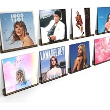 Vinyl Record Wall Mount Shelves, 12 inch Vinyl Holder, 8 Pack, Black