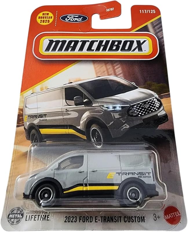 Hot Wheels Match Box 2023 Ford E-Transit Custom for 3 Years & Above 117/125 (Grey)
