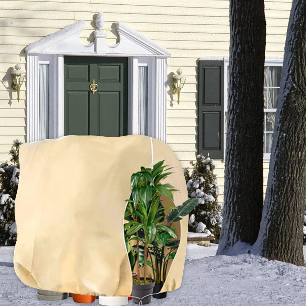 WISD Protezione Invernale Per Piante 200x240 Cm - Tessuto Non Tessuto 80g/m² Con Cerniera E Cordicella - Antigelo Per Vasi E Arbusti