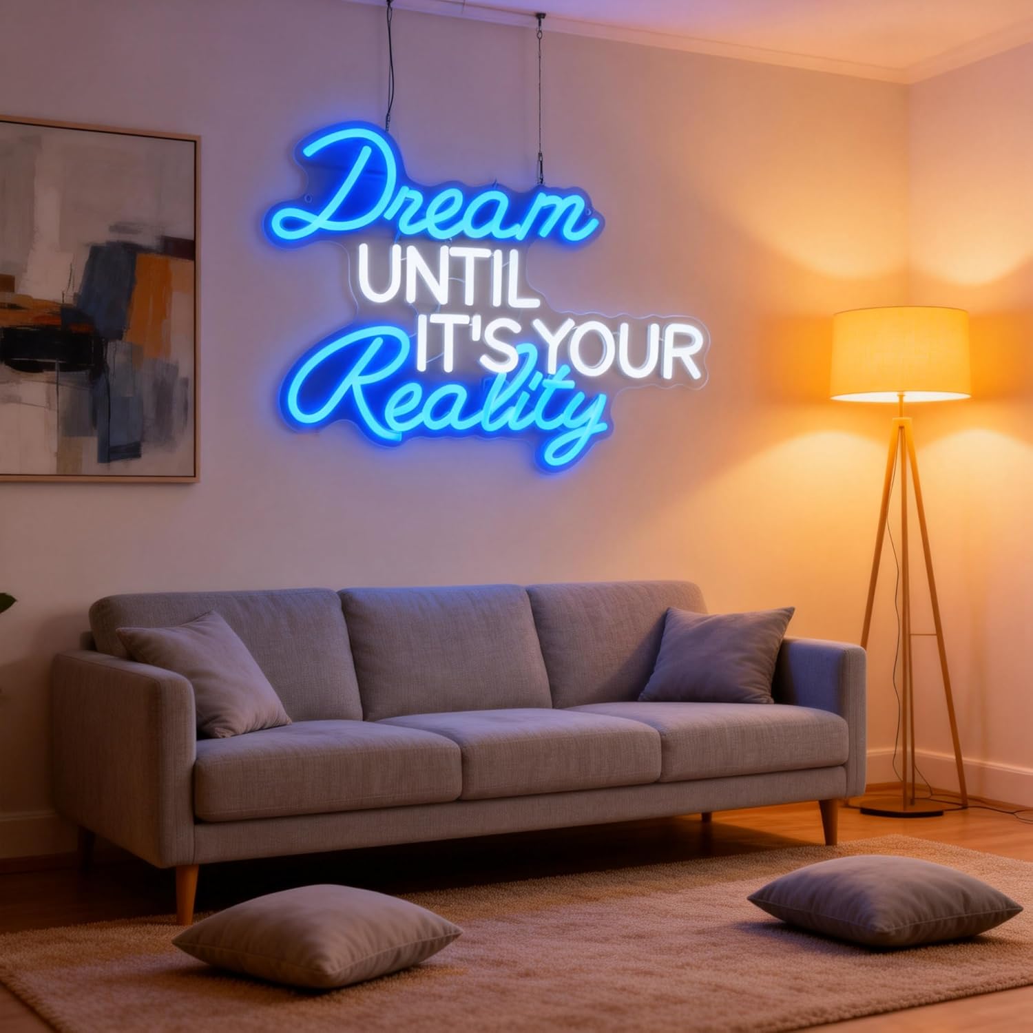 Dream Until Its Your Reality Neon Sign,16.9x12.6in 5V USB Decorfor Wall Decor, USB Powered Switch Neon Lights lighting adjustable for Office Room, Gym Room, Man Cave, Gamer Room,Classroom Decor - Image 7