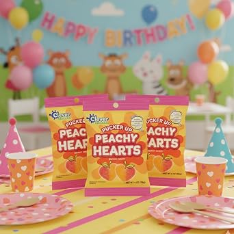 Sour Peach Hearts Gummy Candy 2 Pack | Bulk Peach Ring Fruit Gummies