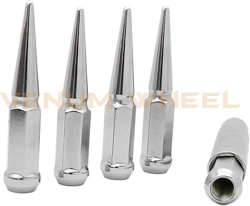 Miniatura 4 de Venum wheel accessories 20 tuercas cromadas | Rosca de 1/2 a 20 | 4.5 pulgadas de alto + enchufe de llave | Funciona con Chevrolet GMC C10 K10 1/2