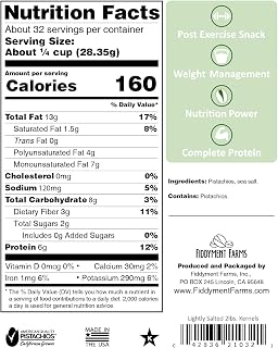 Fiddyment Farms California Grown Jumbo Lightly Salted Pistachio Kernels, 2lb Resealable Bag - Fresh Roasted Gluten-Free Snack