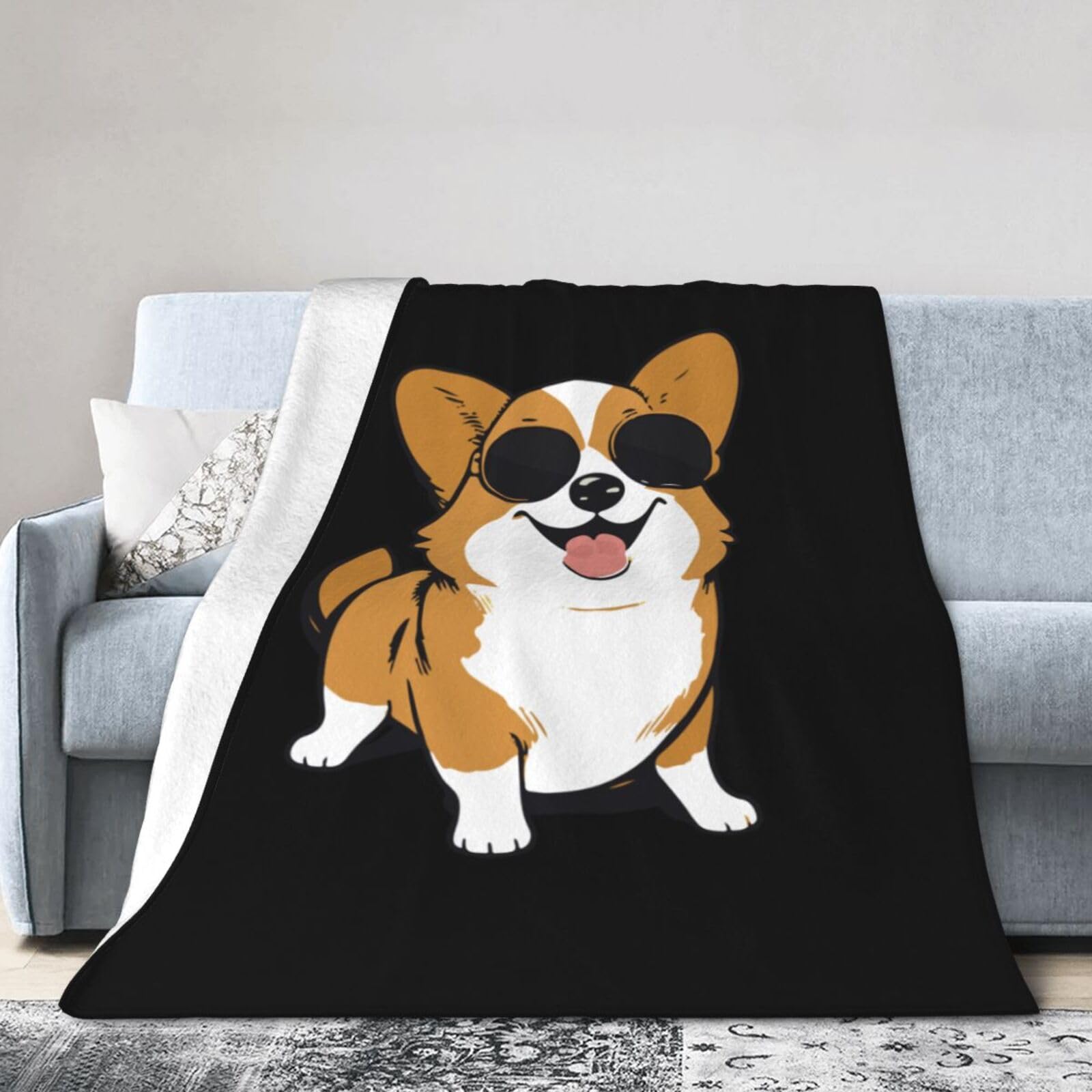 Amazon｜ブランケット かわいい コーギー 犬柄 フランネル ソファ