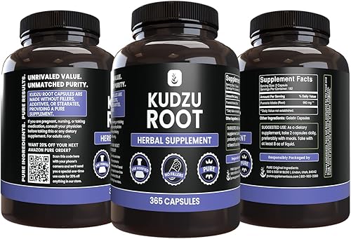 Miniatura 4 de PURE ORIGINAL INGREDIENTS Raíz de Kudzu (365 cápsulas), sin magnesio o rellenos de arroz, siempre puro, verificado por laboratorio