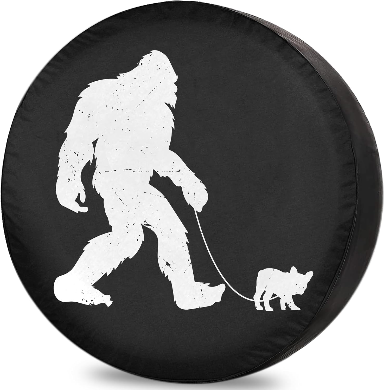 Trailer Tire Cover Bigfoot and Dog RV Tire Cover for Towable Tires Weatherproof Dustproof Universal for SUV, Camp, and Travel Vehicles 12" 13" 14" 15" 16" 17 Inch