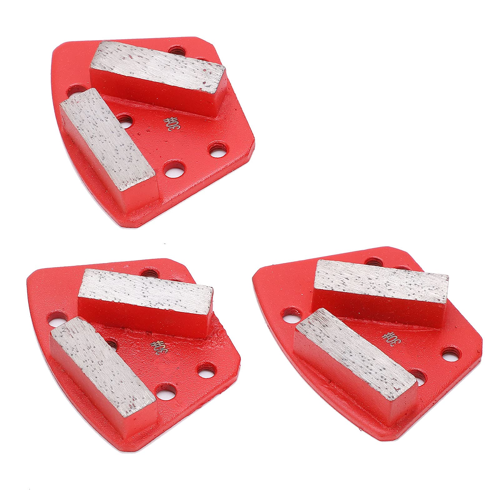 6-Loch-Diamant-Schleifschuhe, Diamant-Schleifblock Trapez-Betonschneiden 3 Stk. 6-Loch-Diamant-Schleifschuhe mit geraden Zähnen Rot für Reparaturwerkzeug