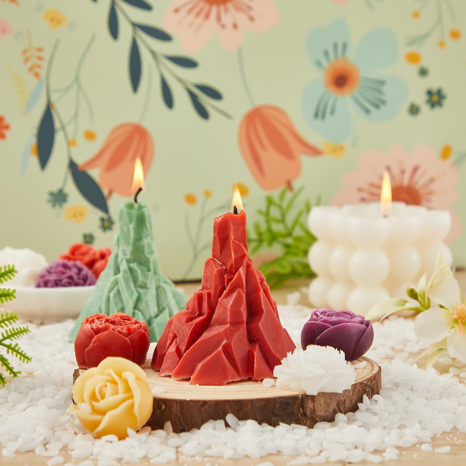 Ashlux Kit per realizzare candele con cera di soia e cera d'api, accessori fai da te, include coloranti colorati, stampi, termometro a quadrante, facile per adulti e principianti, ideale per arte