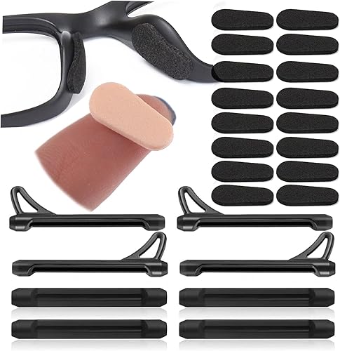 Anti-Slip Eyeglass Nose Pads Set, Soft Foam Self-Adhesive Nose Pads, Soft Silicone Eyeglasses Temple Tips Sleeve