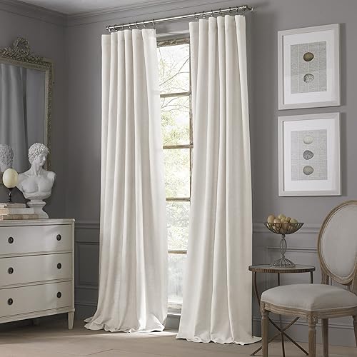 Miniatura 2 de Valeron Estate Linen - Panel de ventana con bolsillo para cortinero y pestaña trasera, color gris acero, 108 x 120 pulgadas