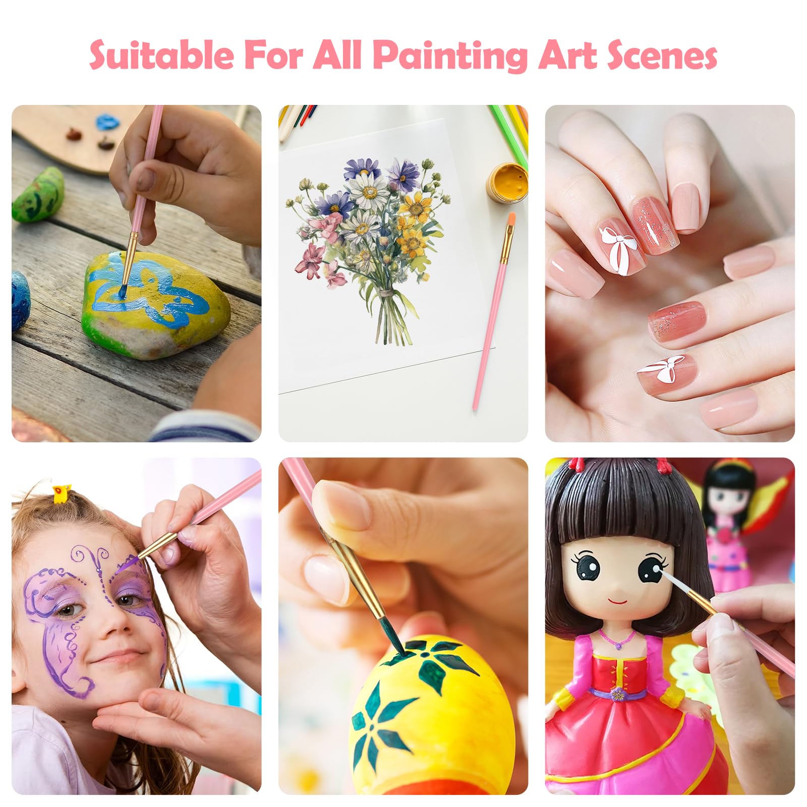 Set Pennelli Pittura 30 Pezzi - Nylon, Per Olio, Acrilico, Acquerello