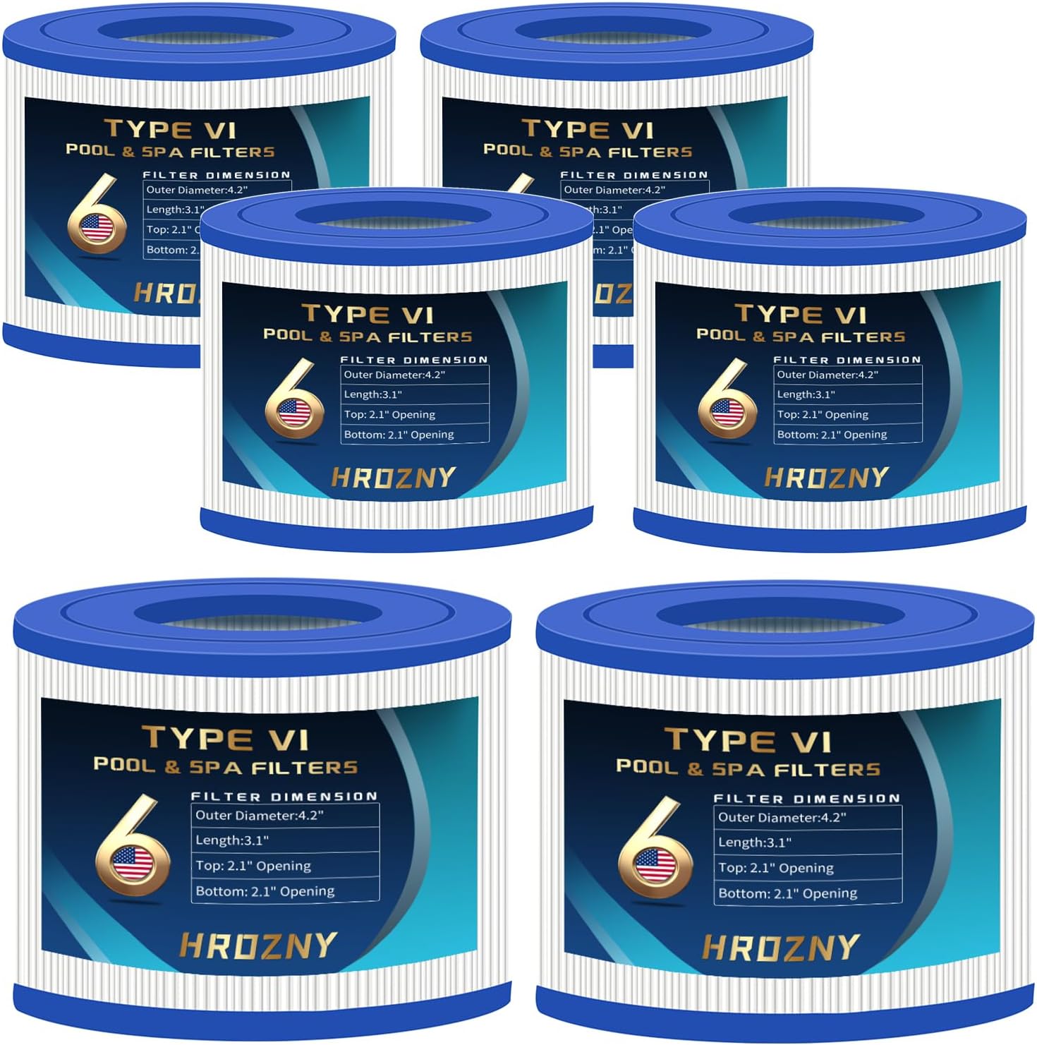 Hrozny Type VI spa Filter and hot tub Filter Replacement Cartridge for Inflatable hot tub Filters(6pack)