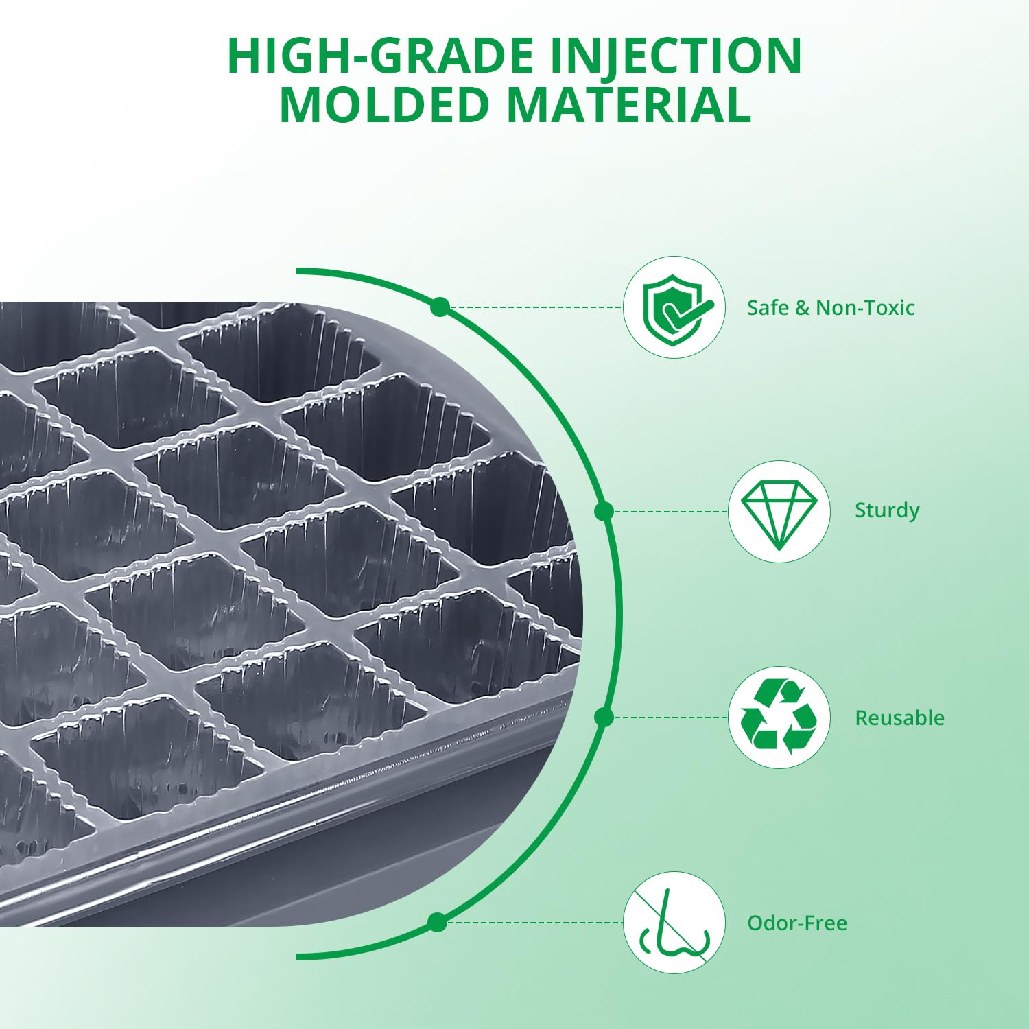 Sondiko Vassoio di avviamento per semi con luce crescente, kit di avviamento per semi riscaldato con display della temperatura, kit di germinazione a cupola umidità, luce regolabile per l'avvio dei