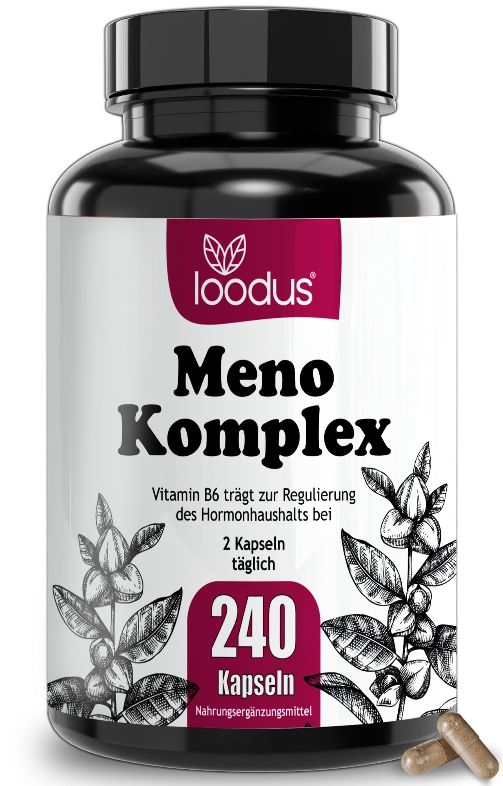 12fach Meno Komplex Wechseljahre Tabletten pflanzlich - Meno Balance Kur | 240 Yamswurzel Kapseln hochdosiert & Rotklee Kapseln + Ashwagandha Mönchspfeffer hochdosiert & B6 für Hormon Balance Frauen