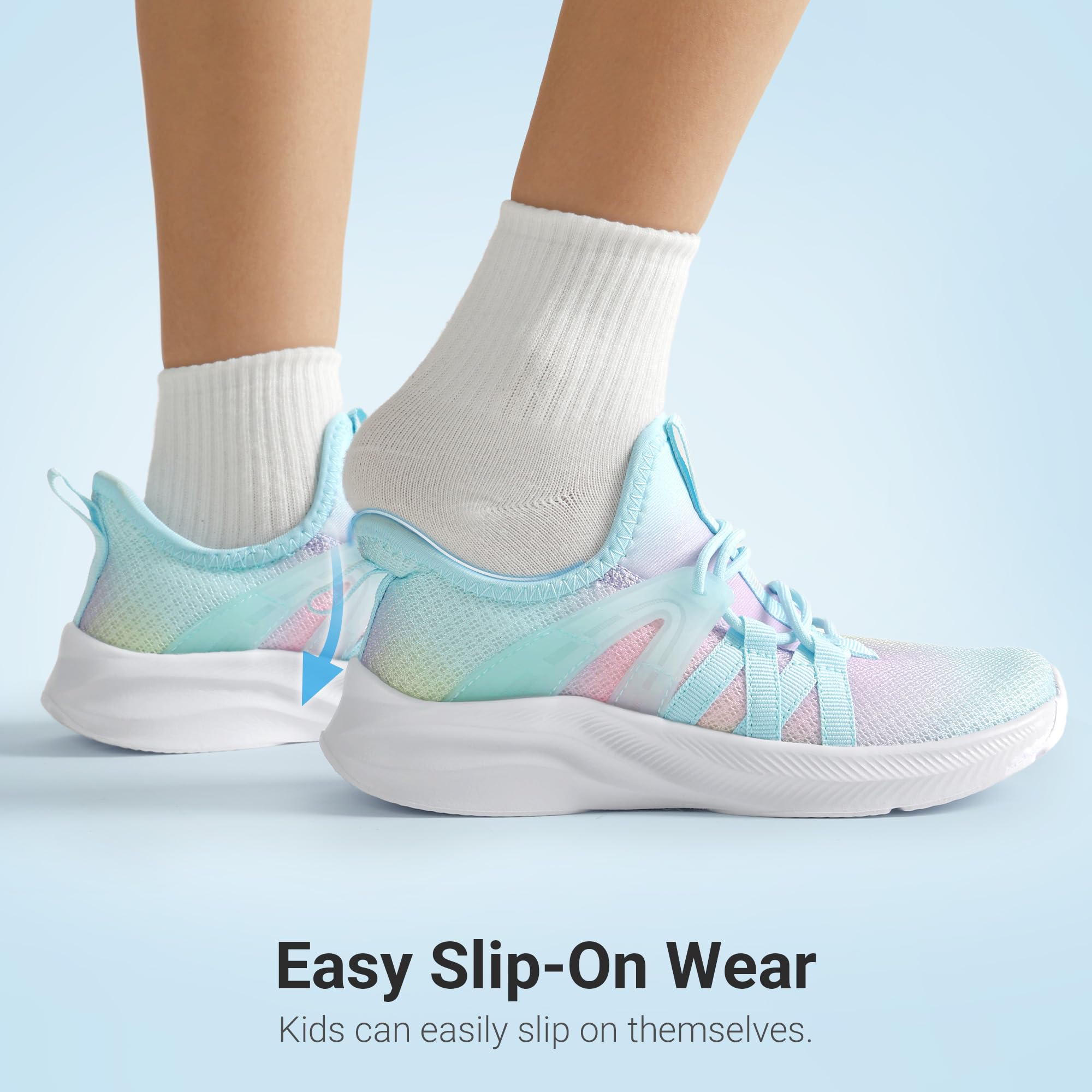 DREAM PAIRS Sneakers Slip-on per Bambini e Bambine | Ultra leggero, facile da spostare, traspirante Mesh Fresh Feel, Slip-On Indipendente, zona di flessione dell'avampiede