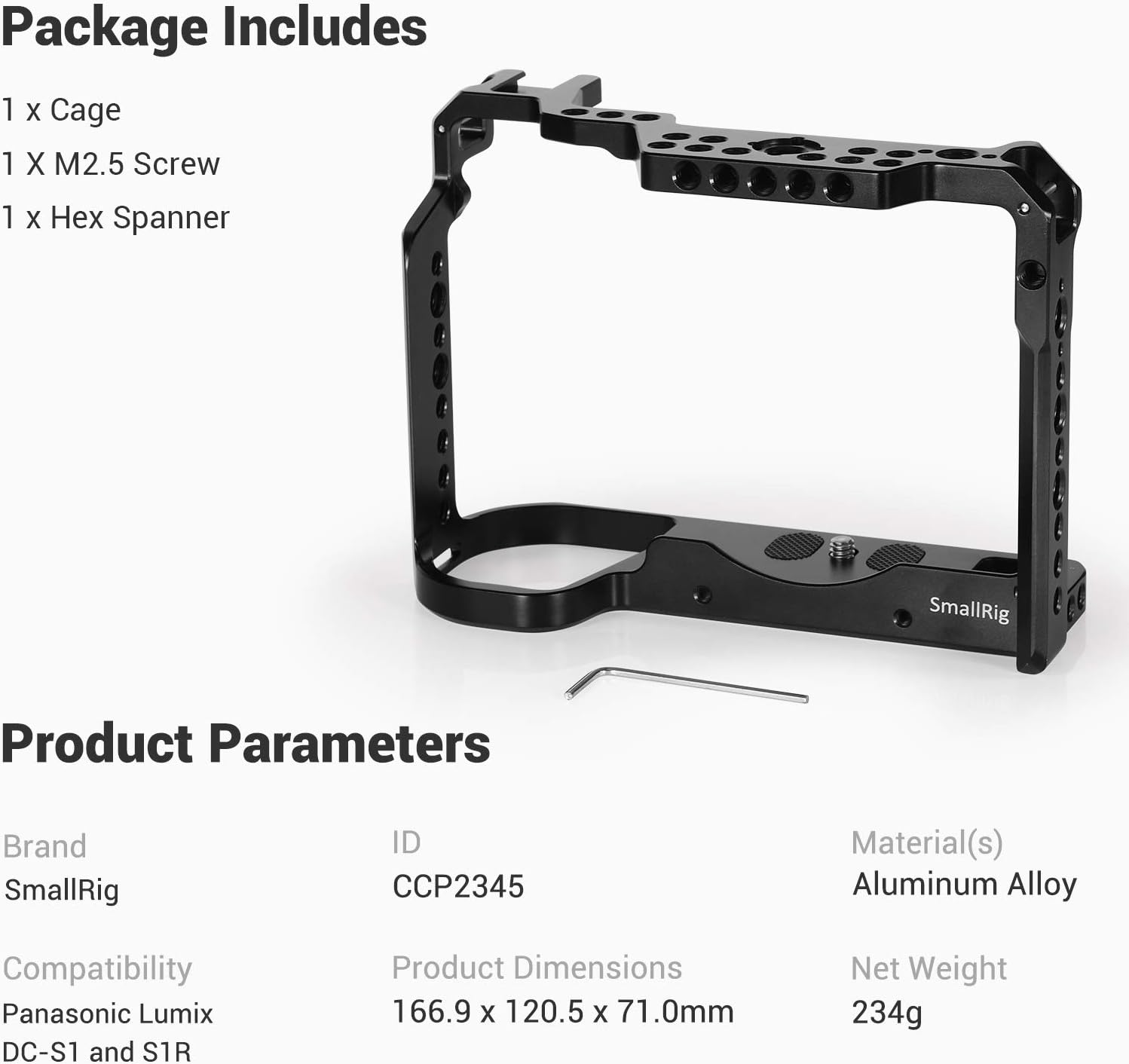 60% оƒƒ Dіѕсоunt SmallRig Camera Cage for Panasonic Lumix DC-S1 and S1R with Cold Shoe and NATO Rail CCP2345