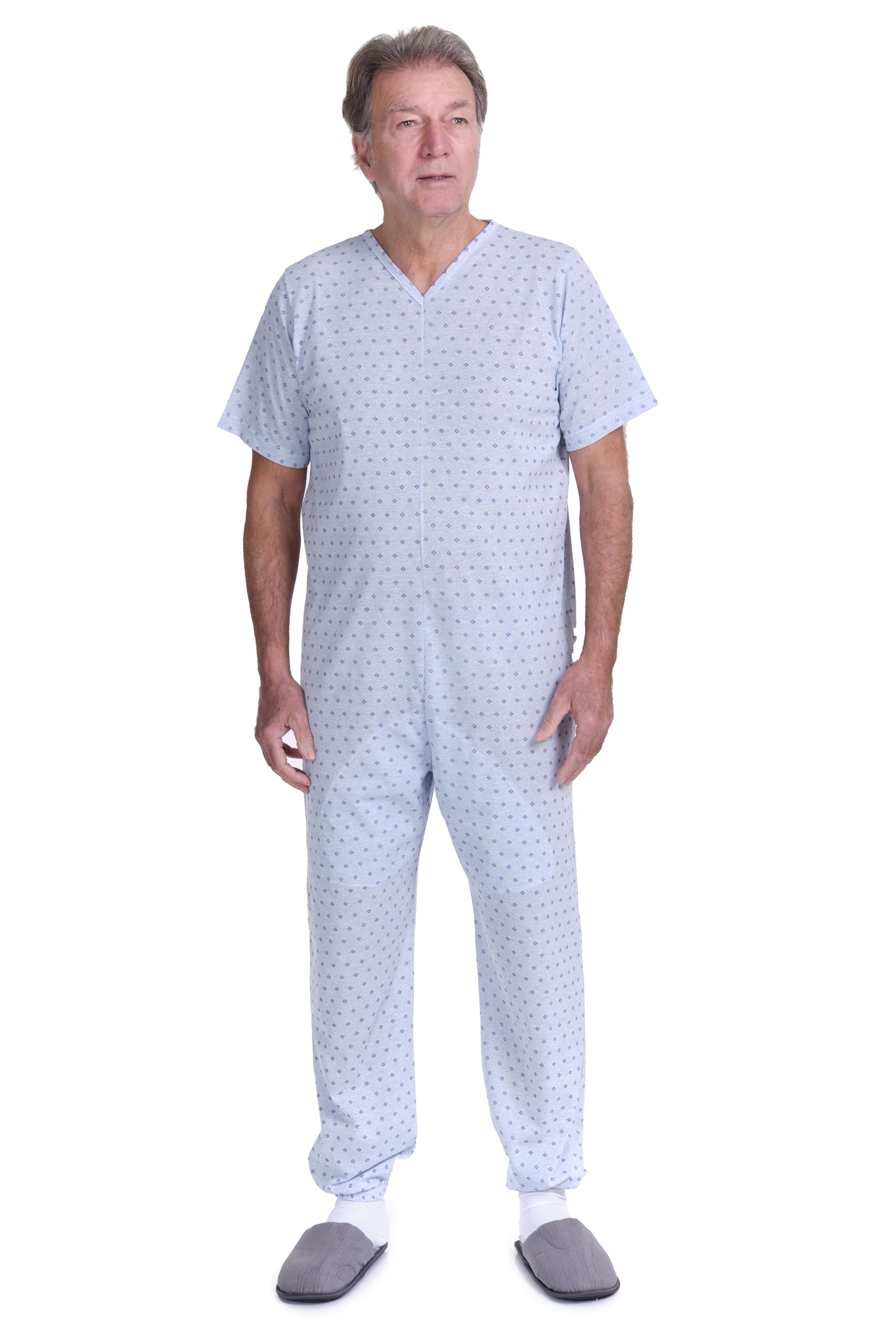 FERRUCCI COMFORT Pigiama Tutone Sanitario Sentimento Manica Corta 1 Cerniera/Zip Dietro Schiena Estivo