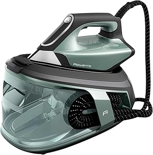 Rowenta Force Pro 500, Centro de planchado, 7,5 Bares, Golpe de vapor de 550 g/minuto, Tecnología Quicksteam, Ahorra energía, 2 modos ECO y MAX, Eucalipto y negro, VR9042F0