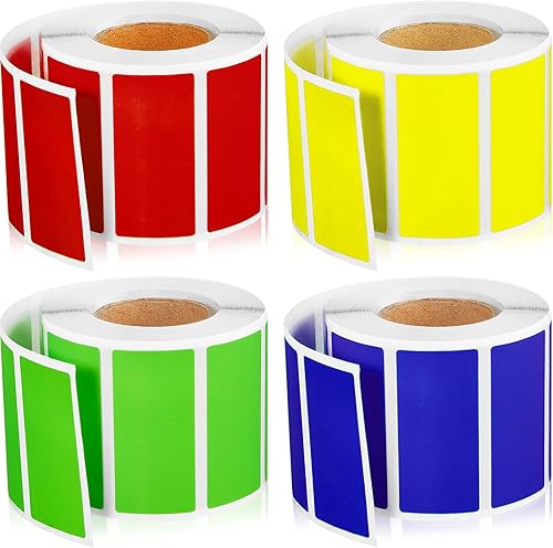 2000 etiquetas adhesivas rectangulares de colores de 1.57 x 0.75 pulgadas, etiqueta de codificaciĂłn de colores, 4 colores surtidos adhesivos 2000 etiquetas adhesivas rectangulares de colores de 1.57 x 0.75 pulgadas, etiqueta de codificaciĂłn de colores, 4 colores surtidos adhesivos