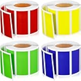 2000 Pieces Rectangular Colored Label Sticker 1.57 x 0.75 inch Color Coding Label 4 Assorted Colors Adhesive Rectangle Sticker Solid Colors Tags for Inventory Organization, File Classification