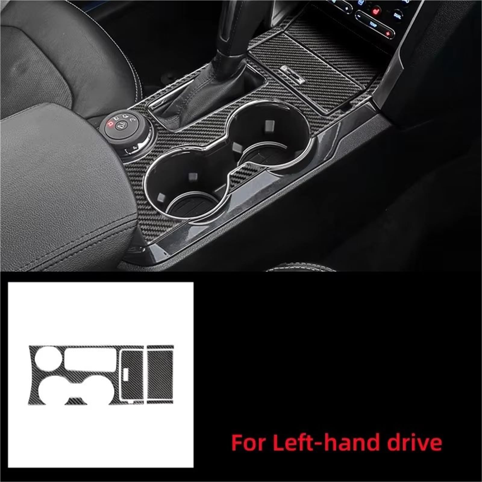Mittelkonsole Verkleidung Kompatibel Mit Ford Für Explorer 2013–2016 2017 2018 2019, Auto-Innenraum-Wasserbecher, Getriebe-Panel-Trim-Aufkleber, Dekoration, Abdeckungsaufkleber