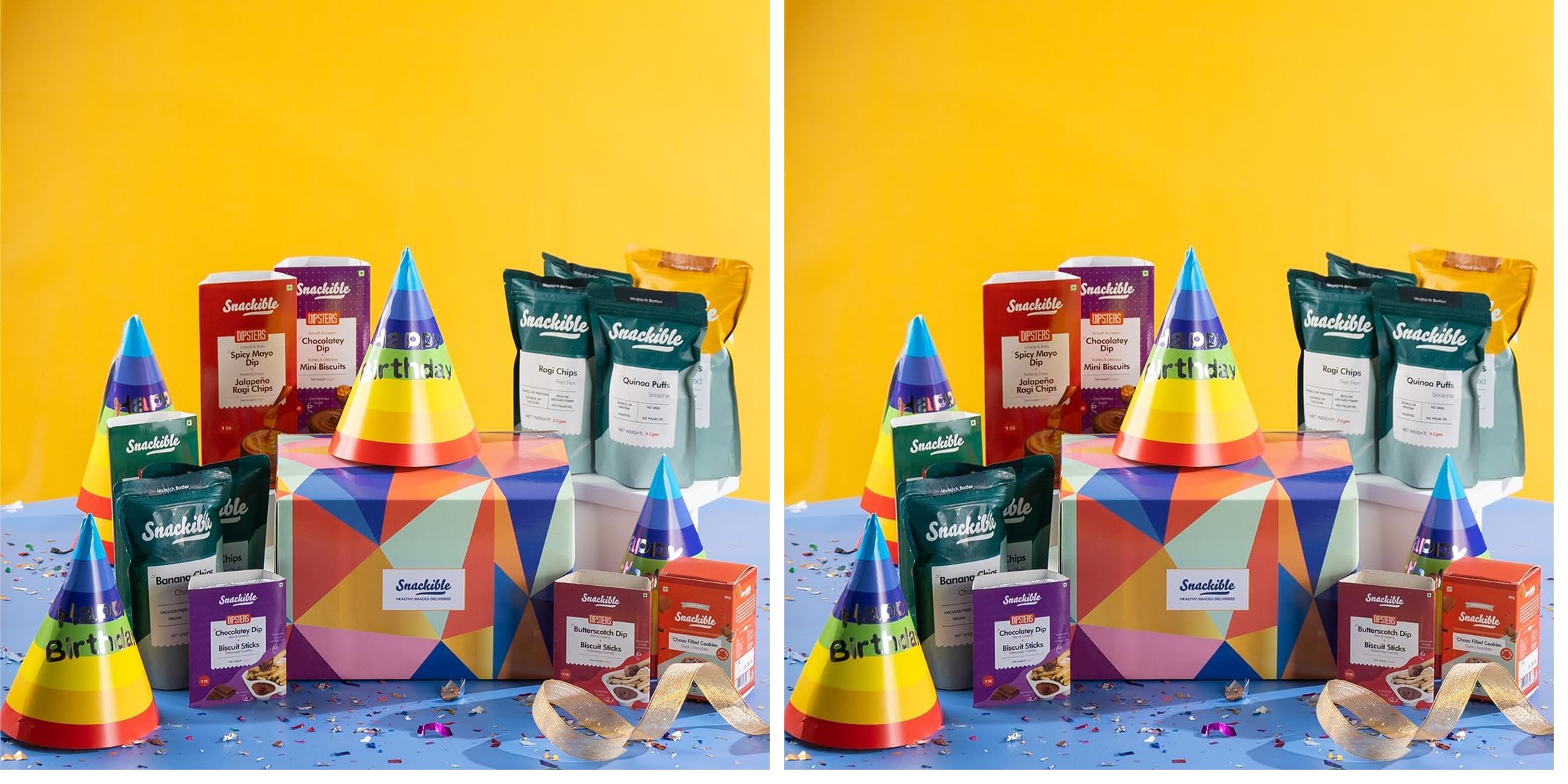 Snackible Birthday Gift Box | Box of 12 Healthy Snacks | Not Fried | No Maida | Rich in Protein & Fibre | Healthy Gifting Option | Sweet & Savoury Snacks (Pack of 2)-image-31