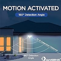 Vista 3 de Luz LED de seguridad con sensor de movimiento de 30 W para exteriores, 180 grados, 2600 LM, 5100 K, ETL, resistente al agua, sensor de movimiento