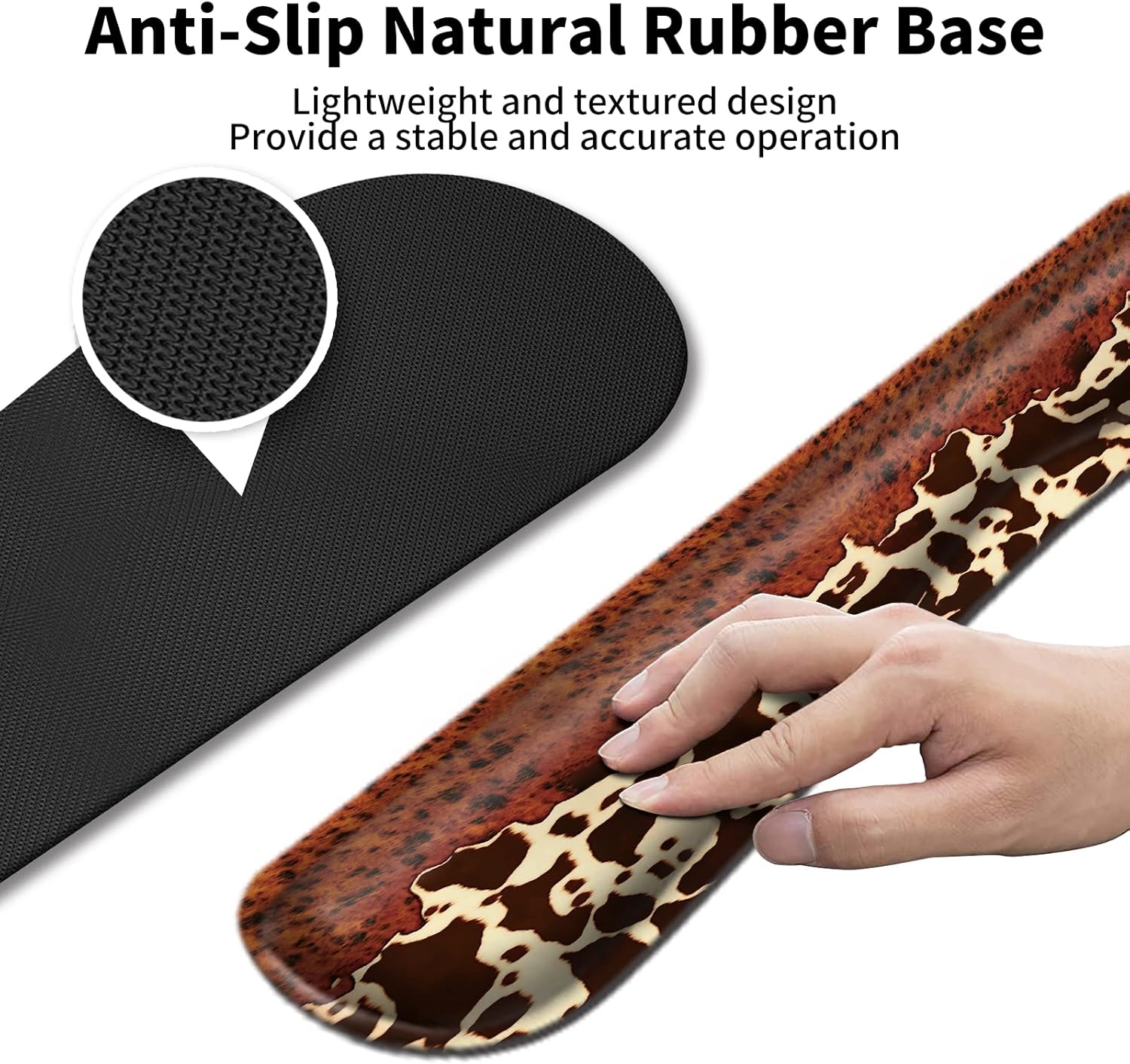 Keyboard Wrist Rest + Mouse Pad + Mouse Wrist Rest Support + Coaster Set, Ergonomic Memory Foam Mouse and Keyboard Pad Set for Laptop Computer Office Home Working Gaming,Vintage Cow Print