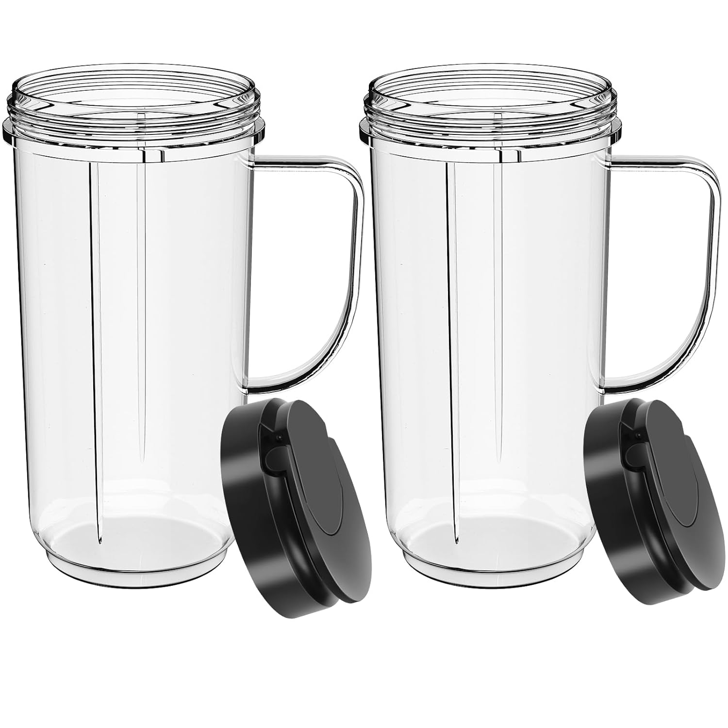 2 Pack Magic Bullet Blender Cups Tall 22oz Cup with Flip Top ToGo Lid