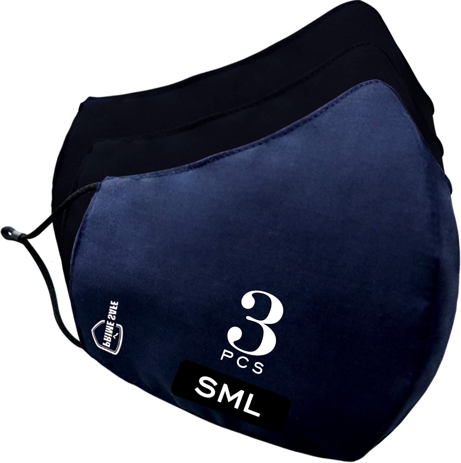 3 Layered Cotton Face Masks ( Navy Blue , Pack of 3 ) made from 2x 100% Cotton + Muslin Layer with Slot Layer for Adding Extra Pad made for Comfort in Daily Uses – Outdoors & Indoor