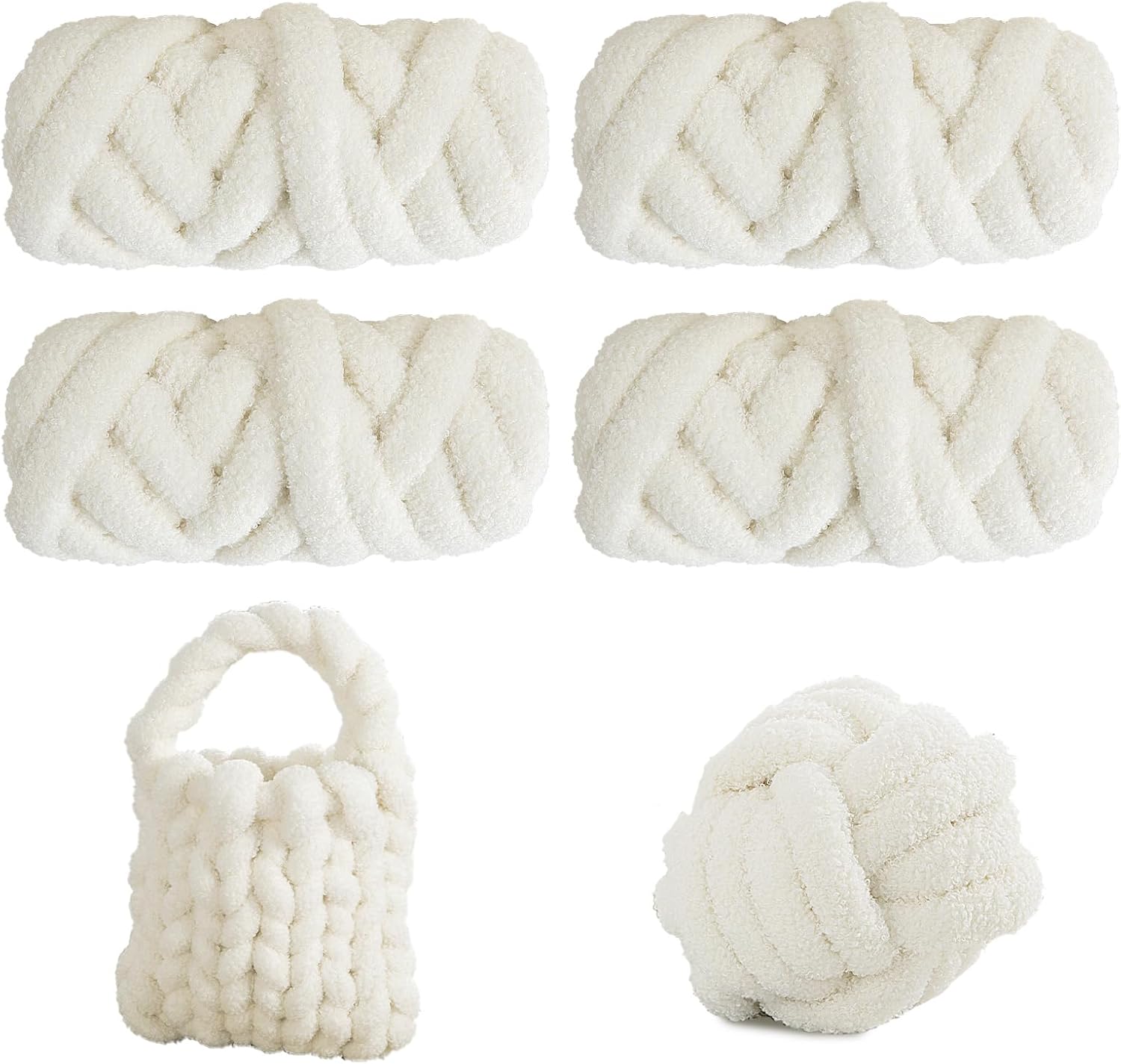 HOMBYS Sherpa Fleece Chunky Yarn Bulk, Giant Yarn for Hand