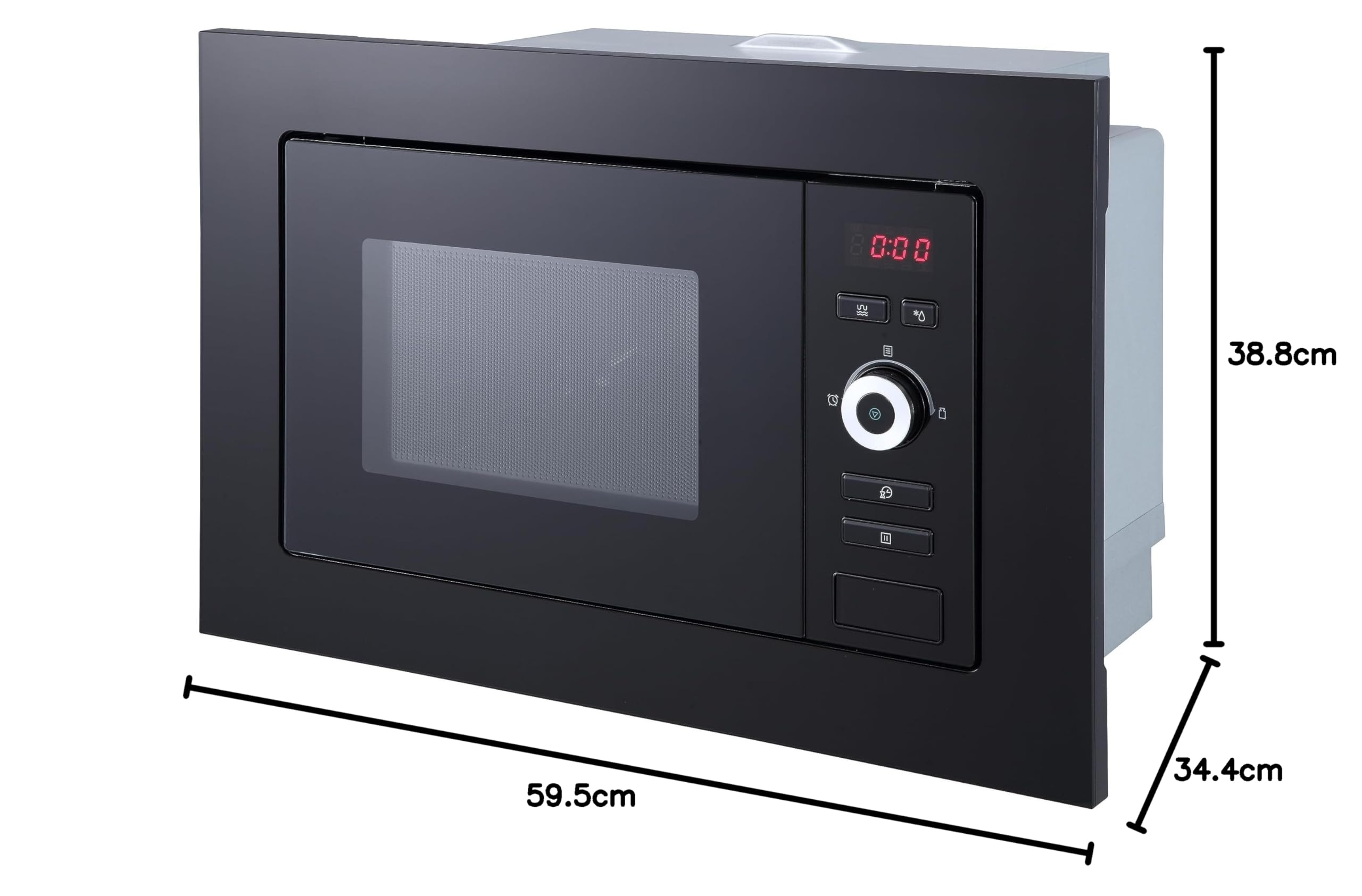 Respekta Einbau-Mikrowelle MW800G / 20 L Mikrowellengerät mit Grill/Mikrowelle 800 W/Grill 1000 W / 5 Leistungsstufen/Digitaltimer / 38,8 x 59,5 x 34,4 cm Gerätmaße (H x B x T)