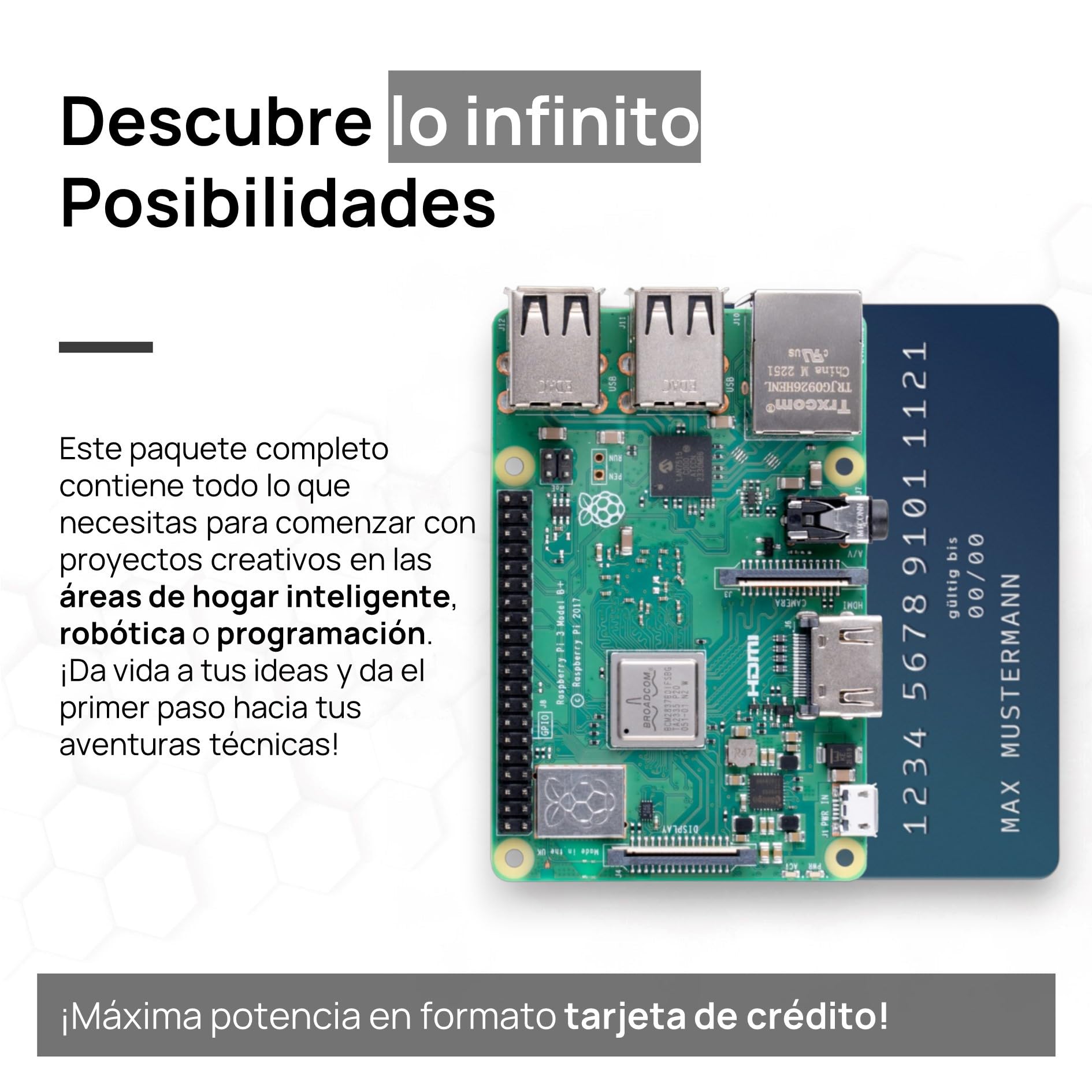 db-tronic Raspberry Pi 3 B+ 1 GB Starter Kit | Edición 64 GB | Alimentación | Carcasa | HDMI 4K | Ideal para Home Assistant y el Smart Home