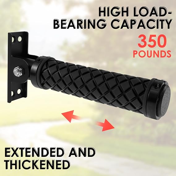 Doorway Assist Handle, Nonslip Door Grab Bars, Folding Door Assistant Support Grip Handle, Flip Up Grab Bar Supports Up to 350 Pounds for Elderly Disabled People with Limited Mobility(Black)