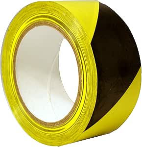 Black & Yellow Safety Tape - 2" X 108' Hazard Warning Tape For Construction & Floor Marking
