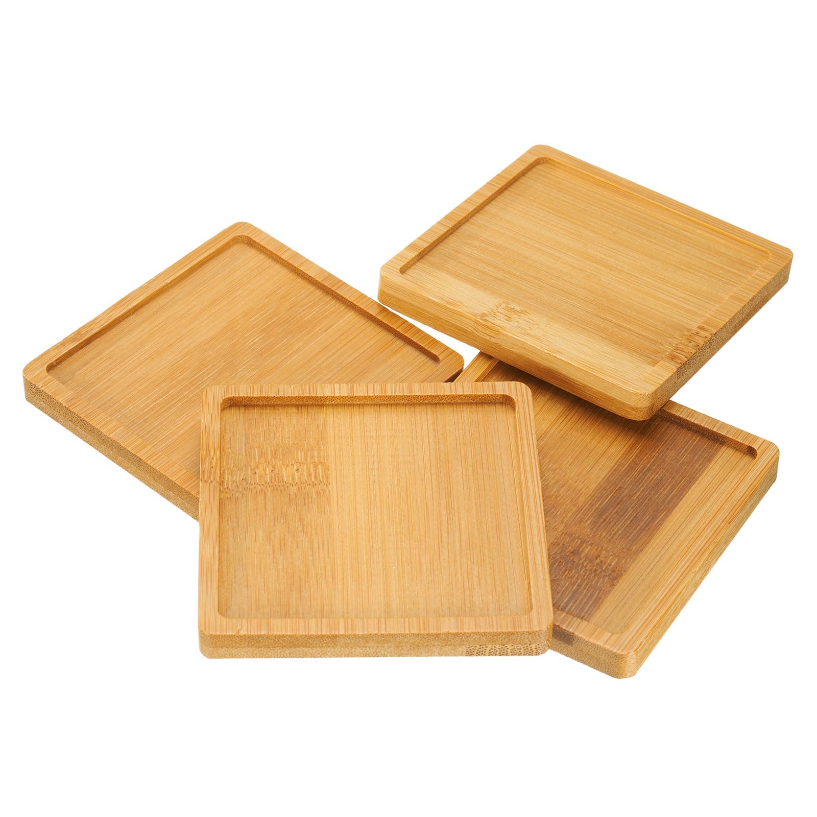 Dessous de verre carrés en bois isolant pour éviter les taches de café