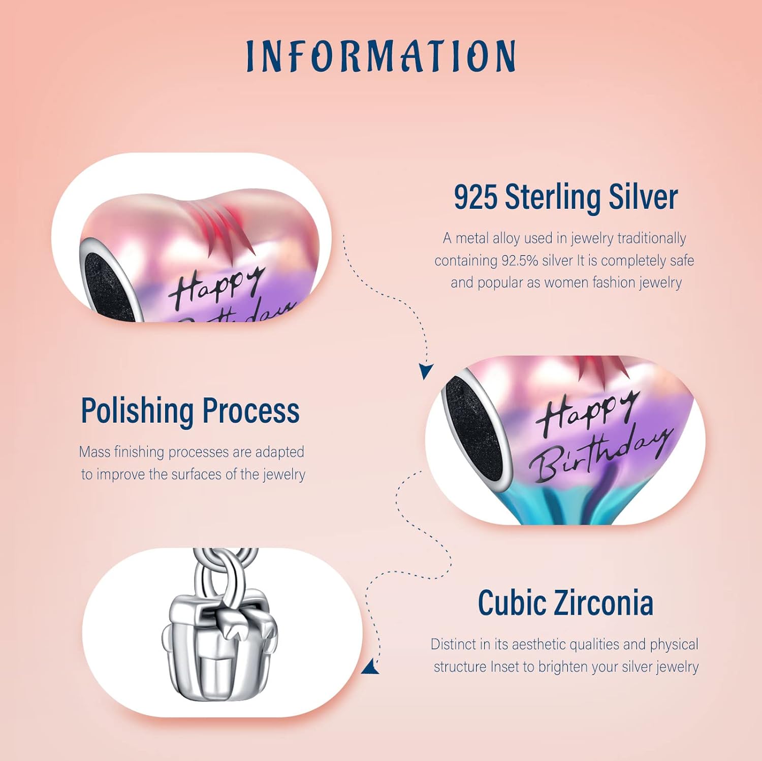 S925 Silver 14K Gold Plated Charm for Pandora Bracelet Necklace Women, Jewelry Gift, Valentines Mothers Day Christmas Birthday Anniversary, Mom Daughter Auntie Grandma Friend Wife Girlfriend - Image 3