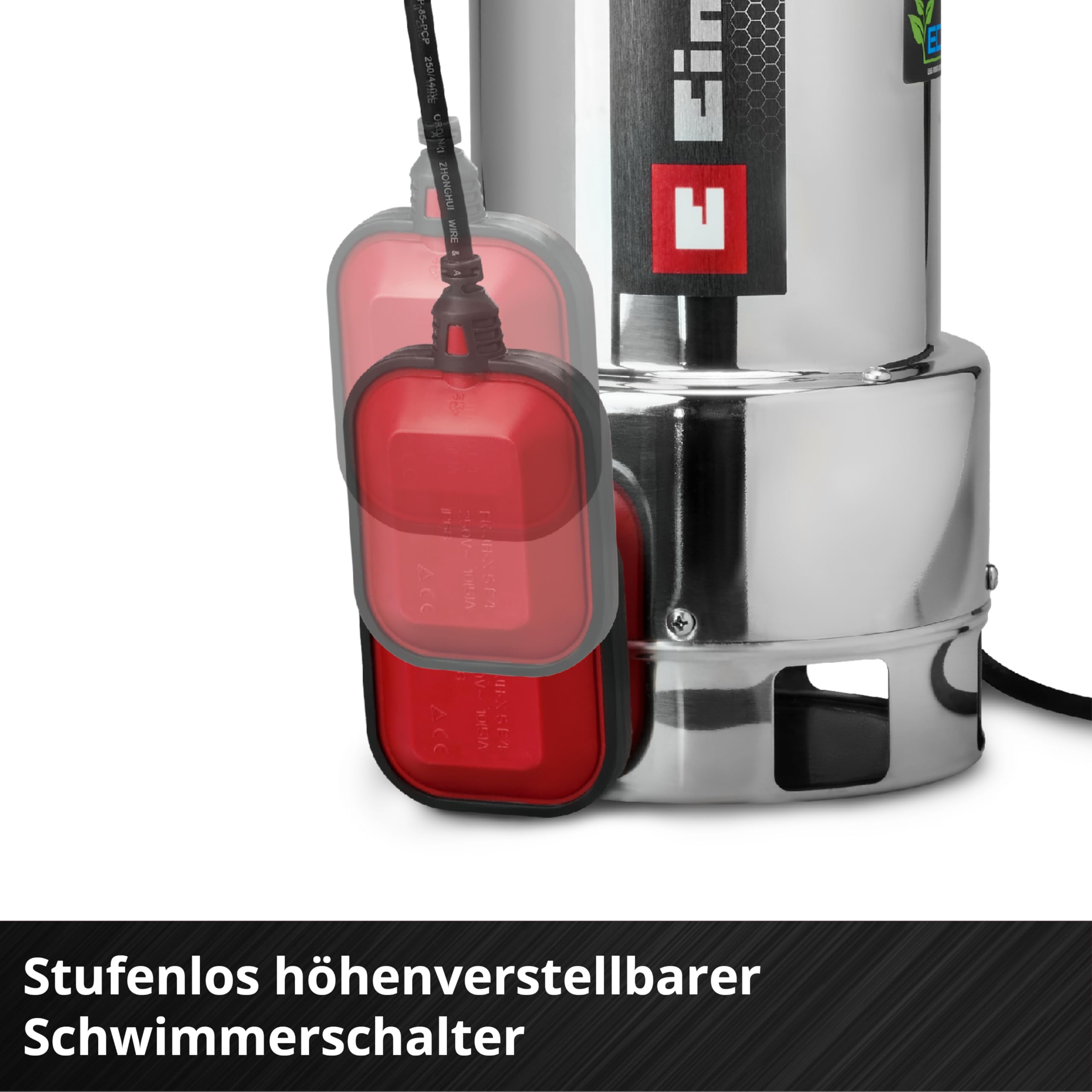 Einhell Schmutzwasserpumpe GC-DP 7035 N ECO PLUS (700 W, 19000 L/h Fördermenge, max. 8 m Förderhöhe, ECO PLUS Technologie, Schmutzpartikel bis zu 35 mm, Schwimmerschalter)