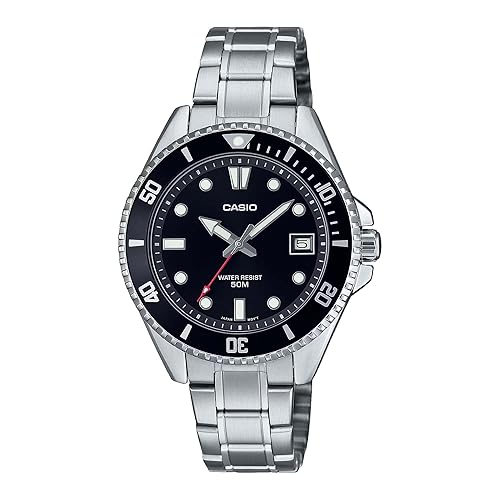 Casio MDV10D-1A1V Unisex Dive Inspired 38 mm Stainless Steel Black Dial Sports Watch