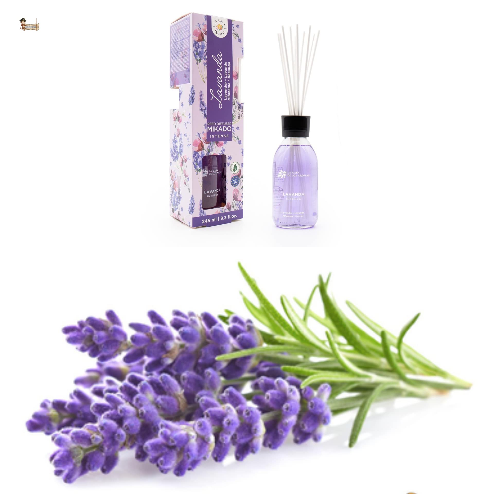 BricoLoco.com. Lufterfrischer, intensiver Lavendel, bequemer und sicherer als Kerzen, Lufterfrischer für Zuhause, Zimmer, Mikado (6)