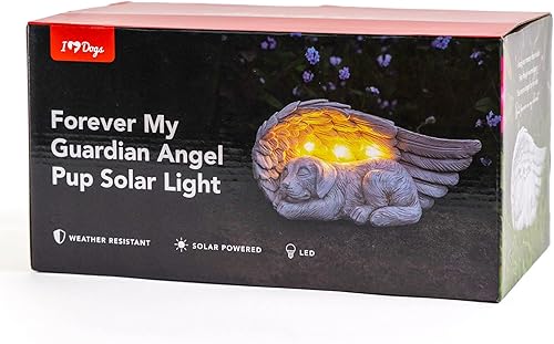 Miniatura 6 de iHeartDogs Regalos conmemorativos para perros, luz solar para jardín Forever My Guardian Angel - Piedra conmemorativa para mascotas